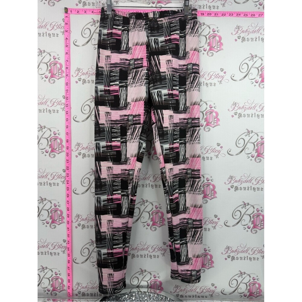 Just cozy fleece lined pants abstract ' Pink and Black Printed Skinny Leggings